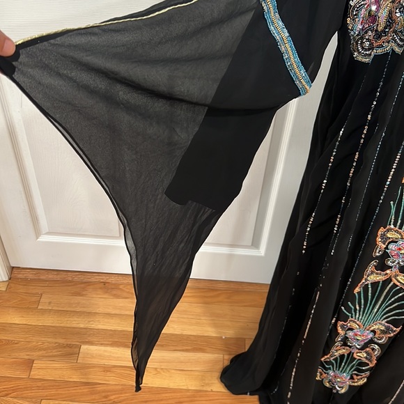 Women's black dress embroidered with beads❤️ - Picture 7 of 17